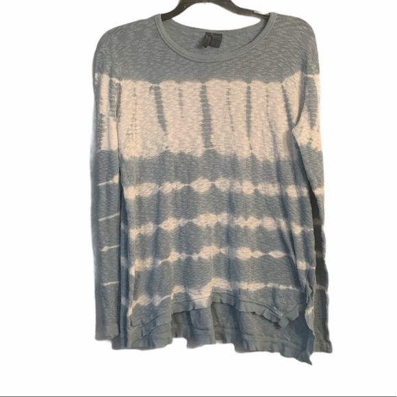Anthropologie Left of Center Fela Tie Dye Waffle Knit Tunic Tee Size Small - Picture 2 of 7